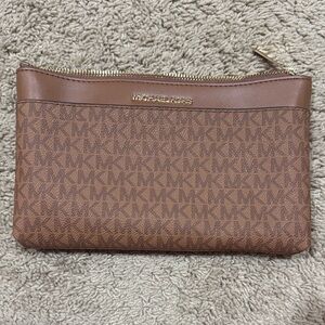 Michael Kors Brown Monogram Toiletry Bag